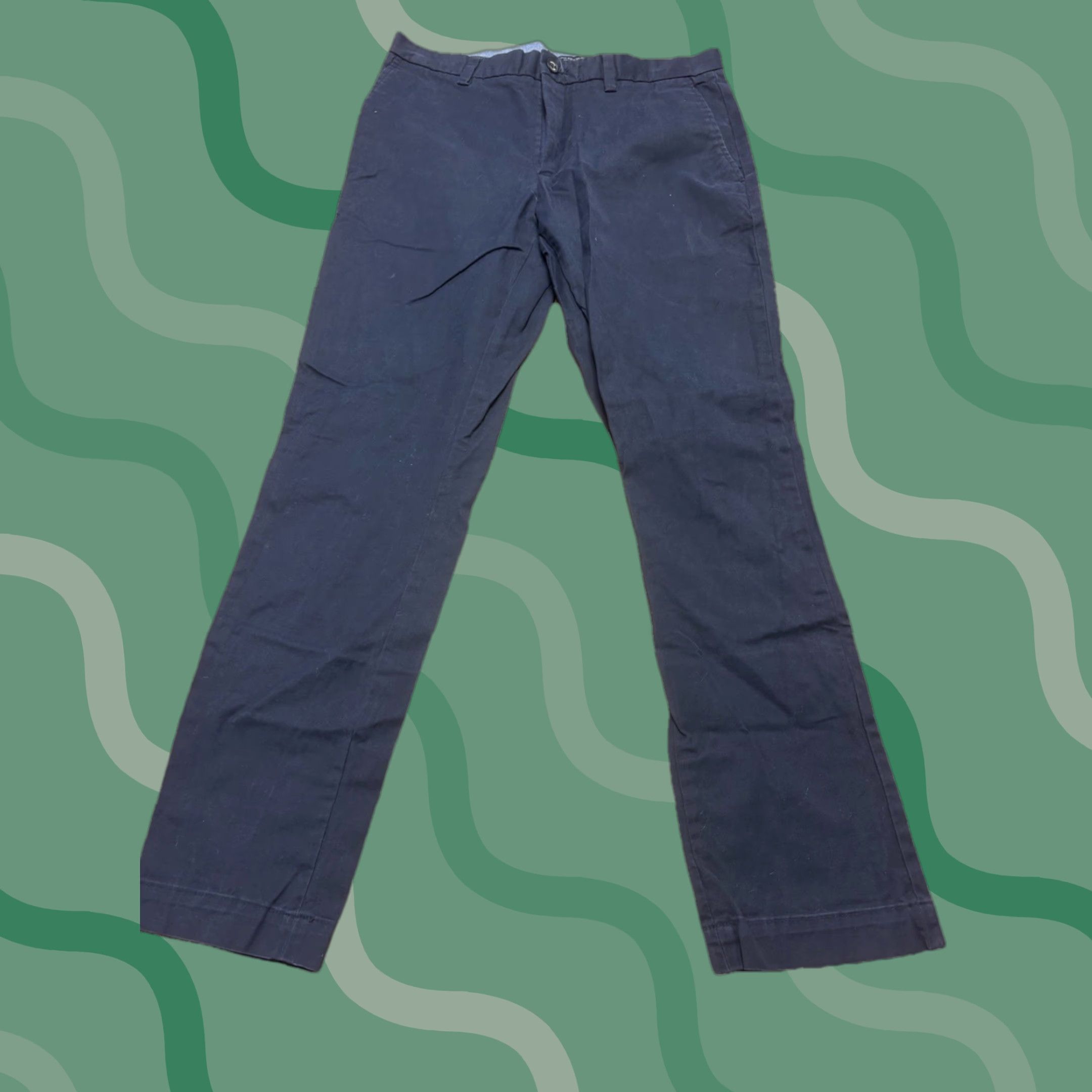 Banana Republic BANANA REPUBLIC Blue cotton blend Aiden Fit Chino Pants 33x32 R3 Men Slim Flat Front Pockets Gray Chino 90s? Size US 33 - 1 Thumbnail