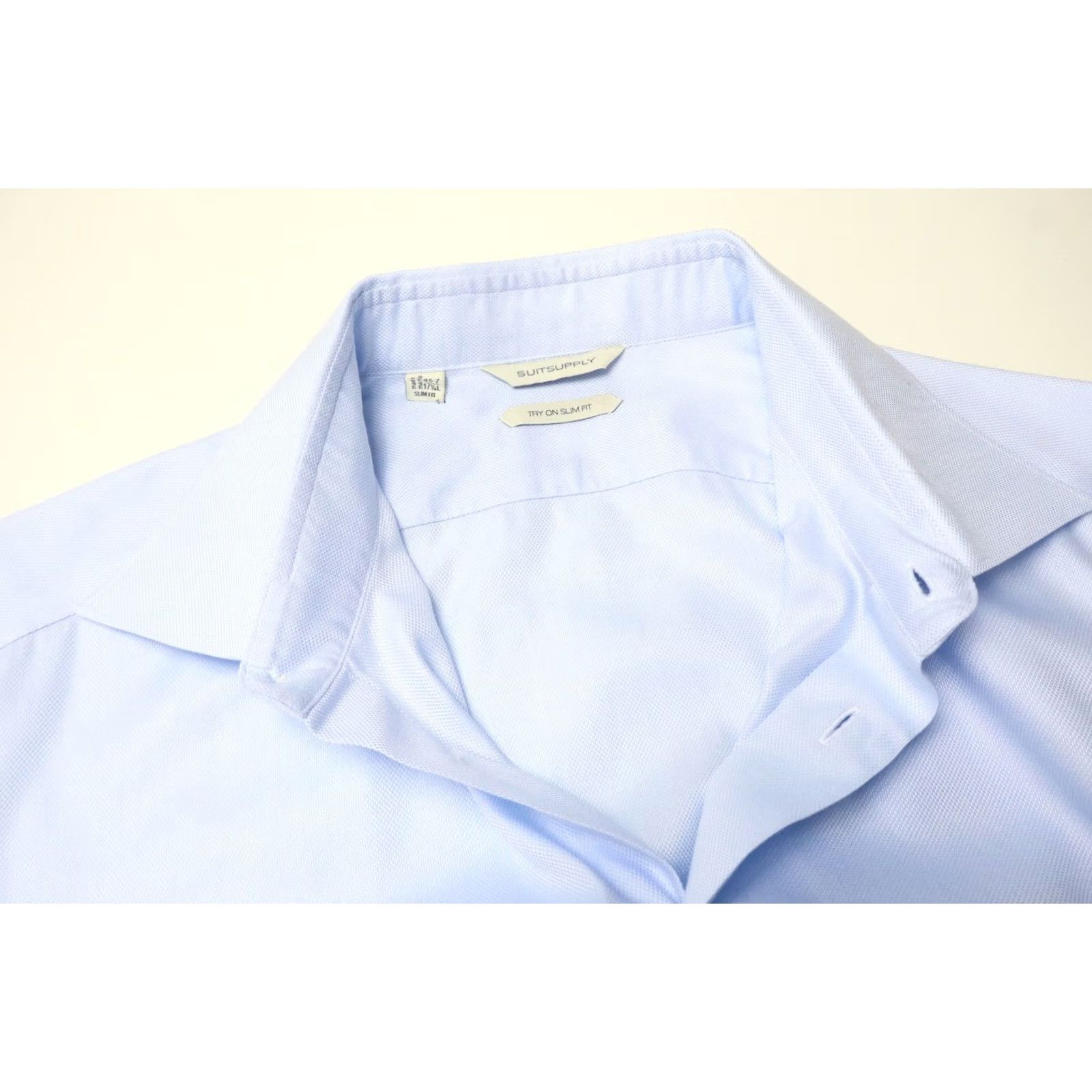 Suitsupply SUITSUPPLY Formal Shirt Men's Blue Long Sleeve Slim Fit Try On 45-7/17 3/4L Size 48R - 4 Thumbnail