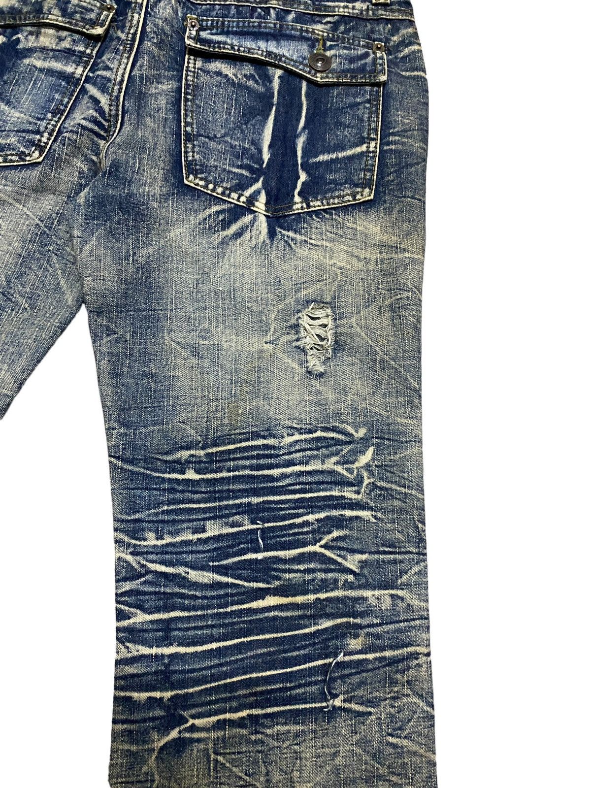 If Six Was Nine Rare Design Vintage Brand Black Crown Flared Jeans 1990s Size US 32 / EU 48 - 8 Thumbnail