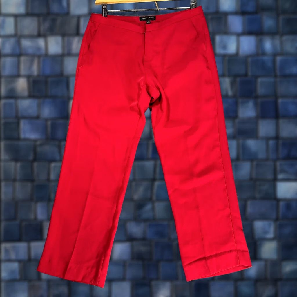 Banana Republic Banana Republic Pants Womens 8 Dress Pants Straight Leg Pockets Zip Fly Red 29 in Inseam 26 in Regular Rise 8.5-10.5 in Size 30" / US 8 / IT 44 - 1 Thumbnail