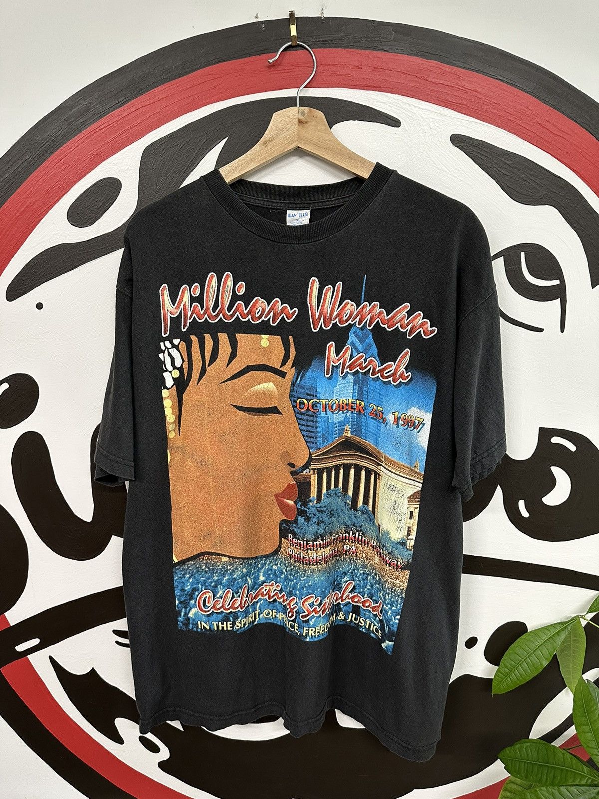 Image of Made In USA x Rap Tees Vintage 90's Million Woman March Black History Rap T-Shirt, Men's (Size XL)