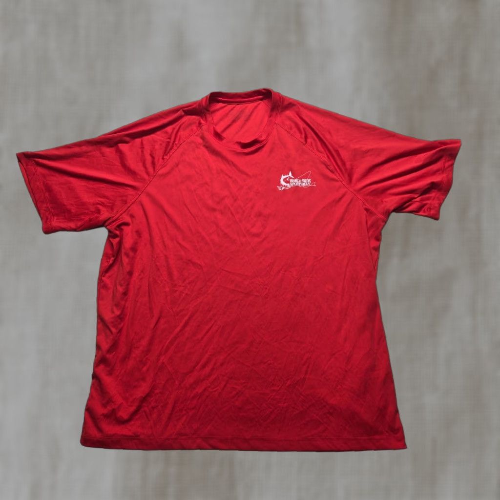 Vintage World Wide Sportsman Shirt Red Neptune Short Sleeve Adult Men's 3XL XXXL Solid Size US XXL / EU 58 / 5 - 1 Thumbnail