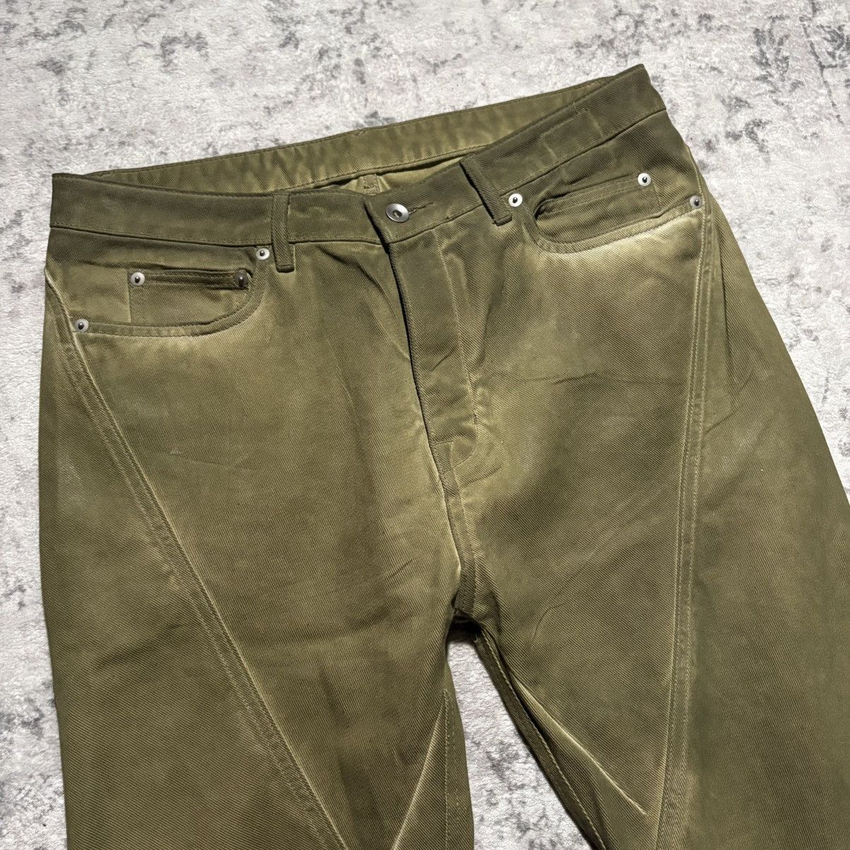 Rick Owens Drkshdw Rick Owens DRKSHDW Bias Bootcut Sage Waxed Denim Jeans | 34 Size US 34 / EU 50 - 4 Thumbnail