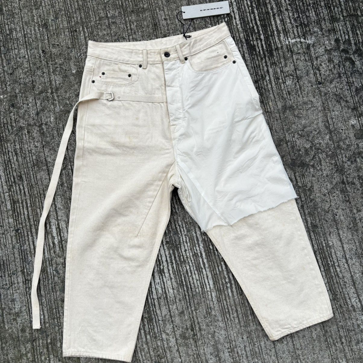 Rick Owens Drkshdw Rick Owens DRKSHDW Milk Collapse Cropped Jeans Size US 31 - 16 Thumbnail