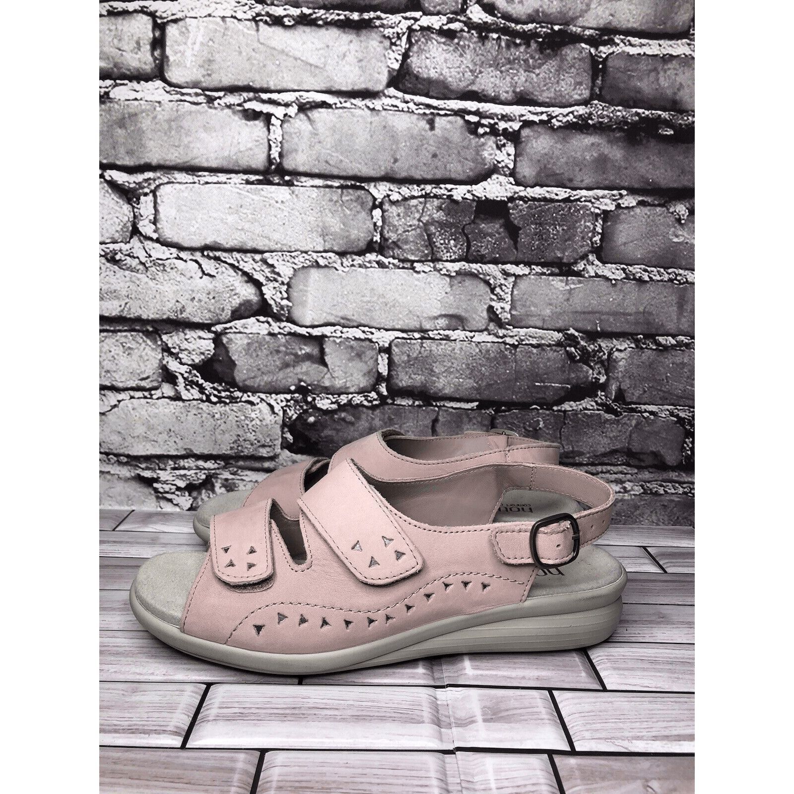 Other Hotter Easy STD Lilac Pink Nubuck Leather Strap Wedge Sandal Size US 9 / IT 39 - 1 Thumbnail