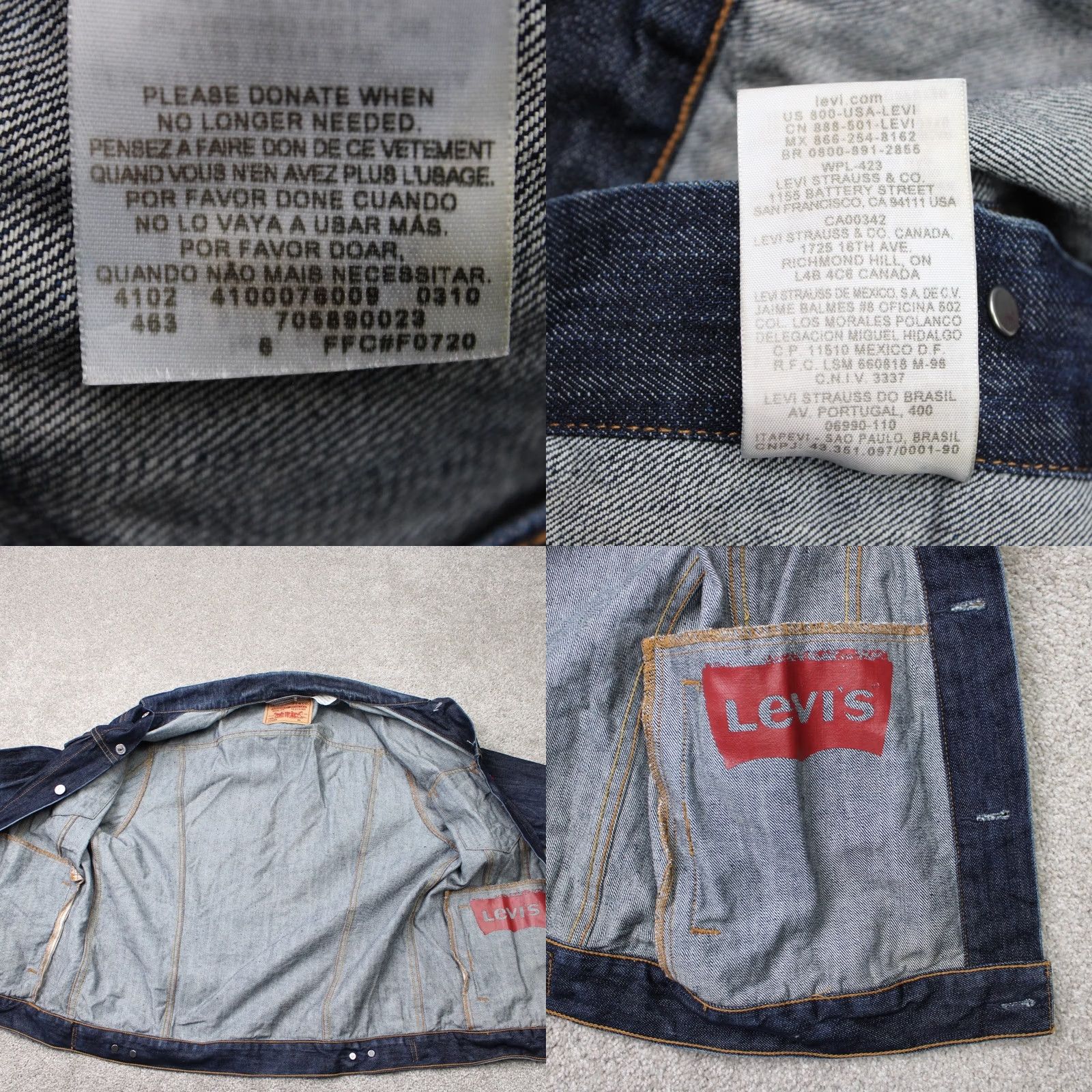 Levi's Levi's Trucker Jacket Mens XL Denim Blue 90s Rockabilly Workwear Whiskering Button Front Pockets Short Length Chest 46 in Regular Fit 70589 Size US XL / EU 56 / 4 - 8 Thumbnail