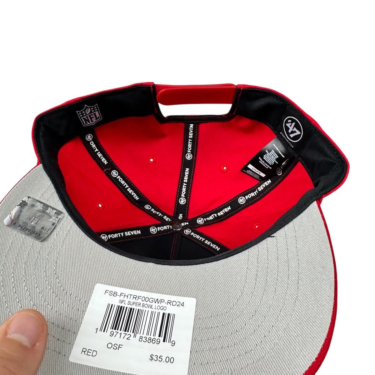47 × 47 Brand × NFL NFL Super Bowl 58 LVIII 47 Brand SnapBack Las Vegas Red Cap Size ONE SIZE - 8 Thumbnail