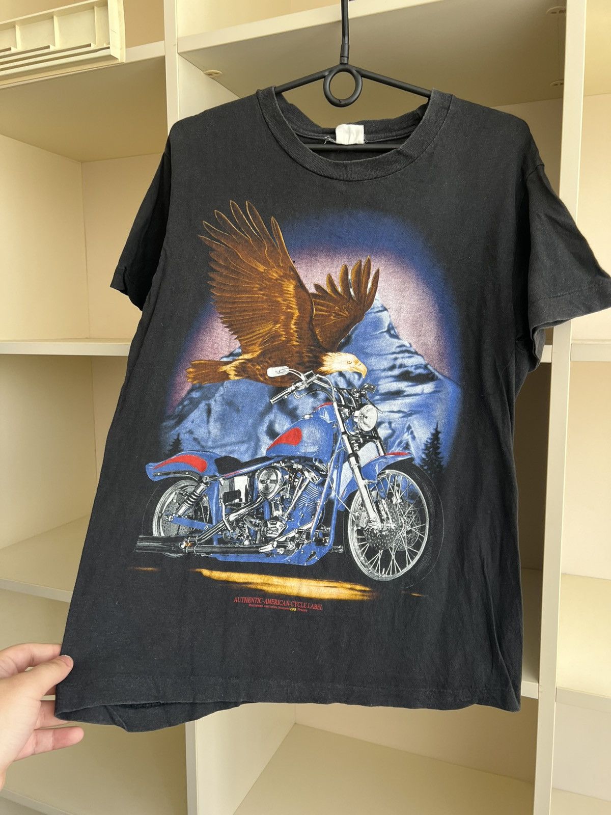Vintage Vintage American Cycle Label Eagle Biker T-Shirt 90s Size US S / EU 44-46 / 1 - 5 Thumbnail