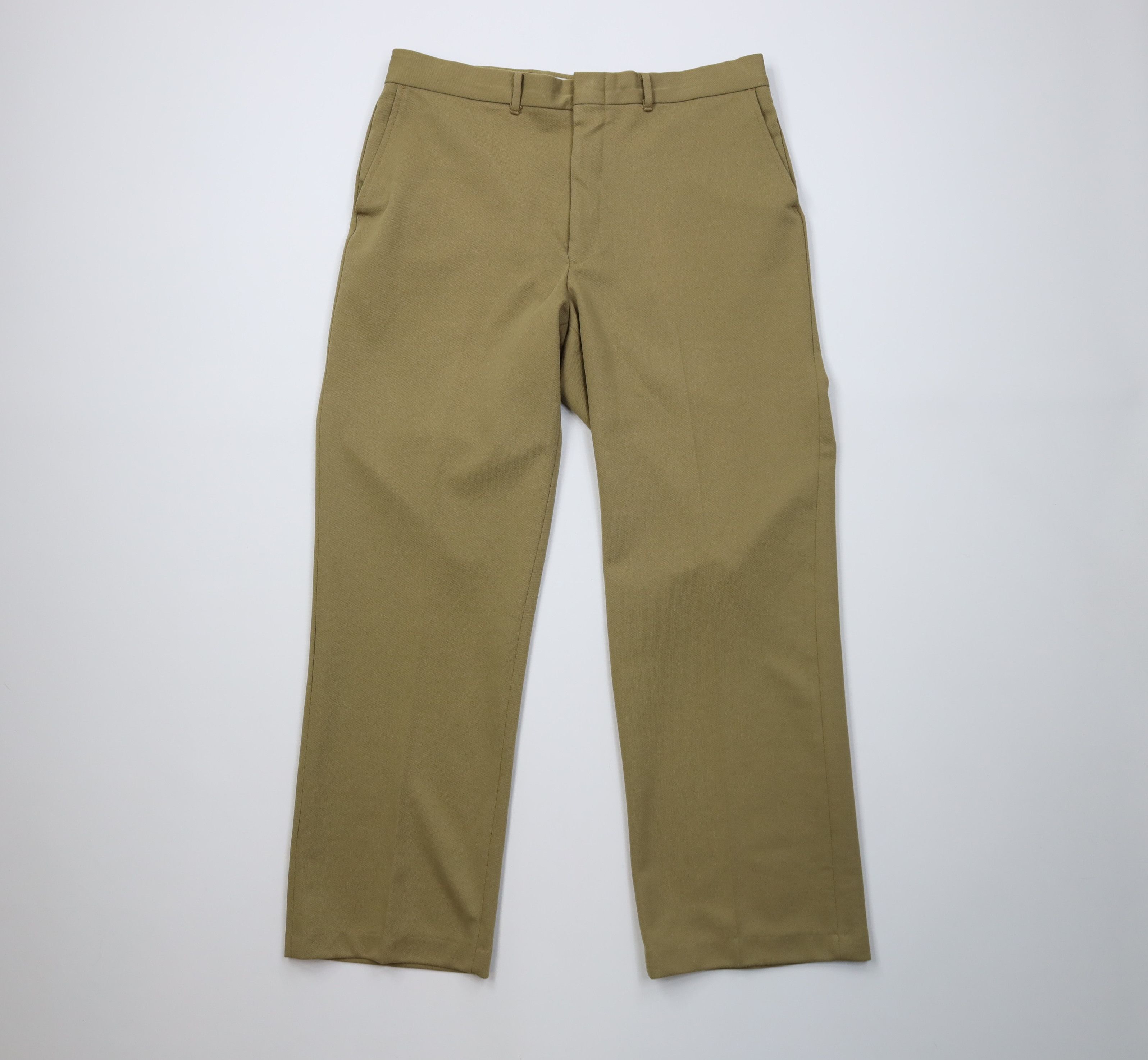 Vintage Vintage 70s Streetwear Flared Wide Leg Chino Pants Beige USA Size US 34 / EU 50 - 1 Thumbnail