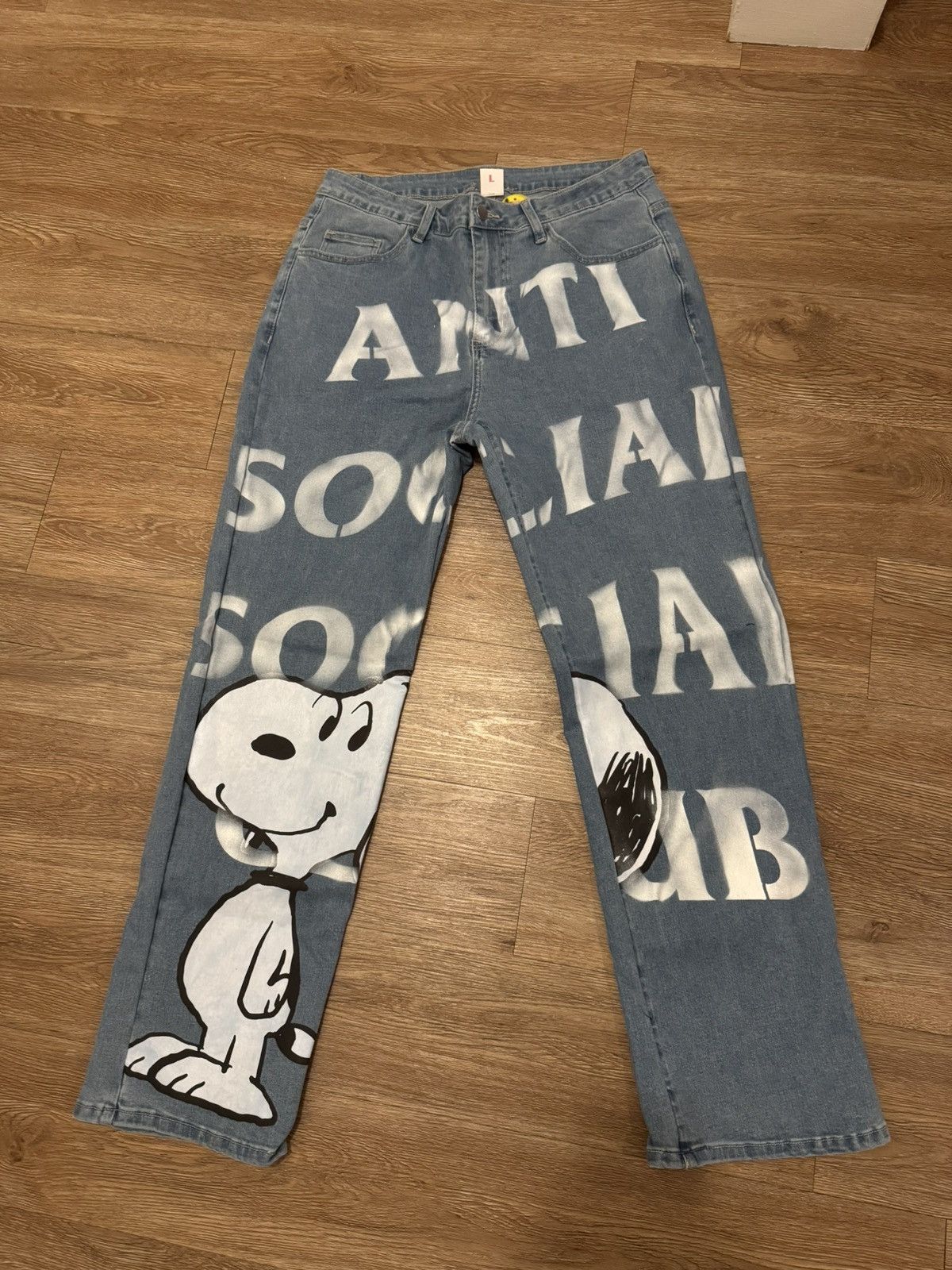 Anti Social Social Club Anti Social Social Club x Snoopy 5 Pocket Printed Denim Size US 33 - 2 Thumbnail