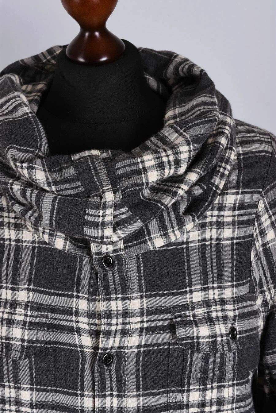 Allsaints AllSaints Spitalfields Plaid Cowl Neck Long Sleeve Shirt Size US M / EU 48-50 / 2 - 2 Thumbnail