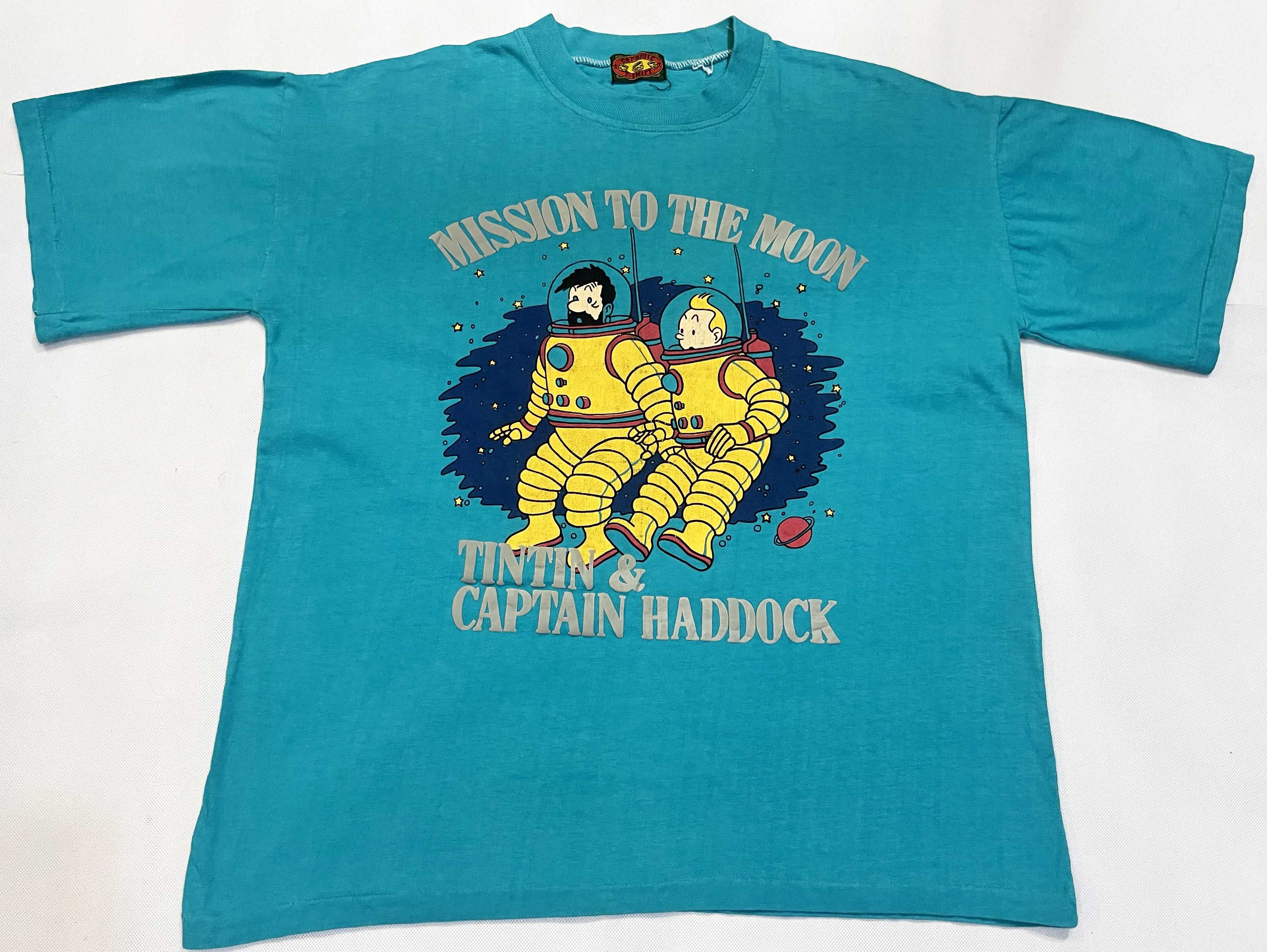 Vintage Vintage Tintin & Captain Haddock Mission to the Moon T-Shirt Size US L / EU 52-54 / 3 - 1 Thumbnail