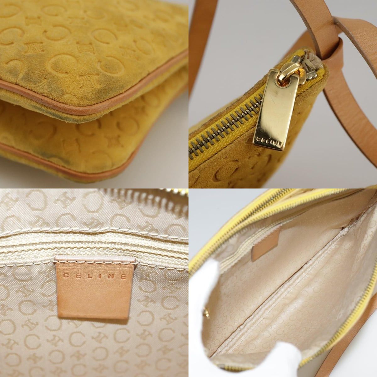 Celine CELINE C Macadam Canvas Shoulder Bag Yellow Size ONE SIZE - 11 Thumbnail