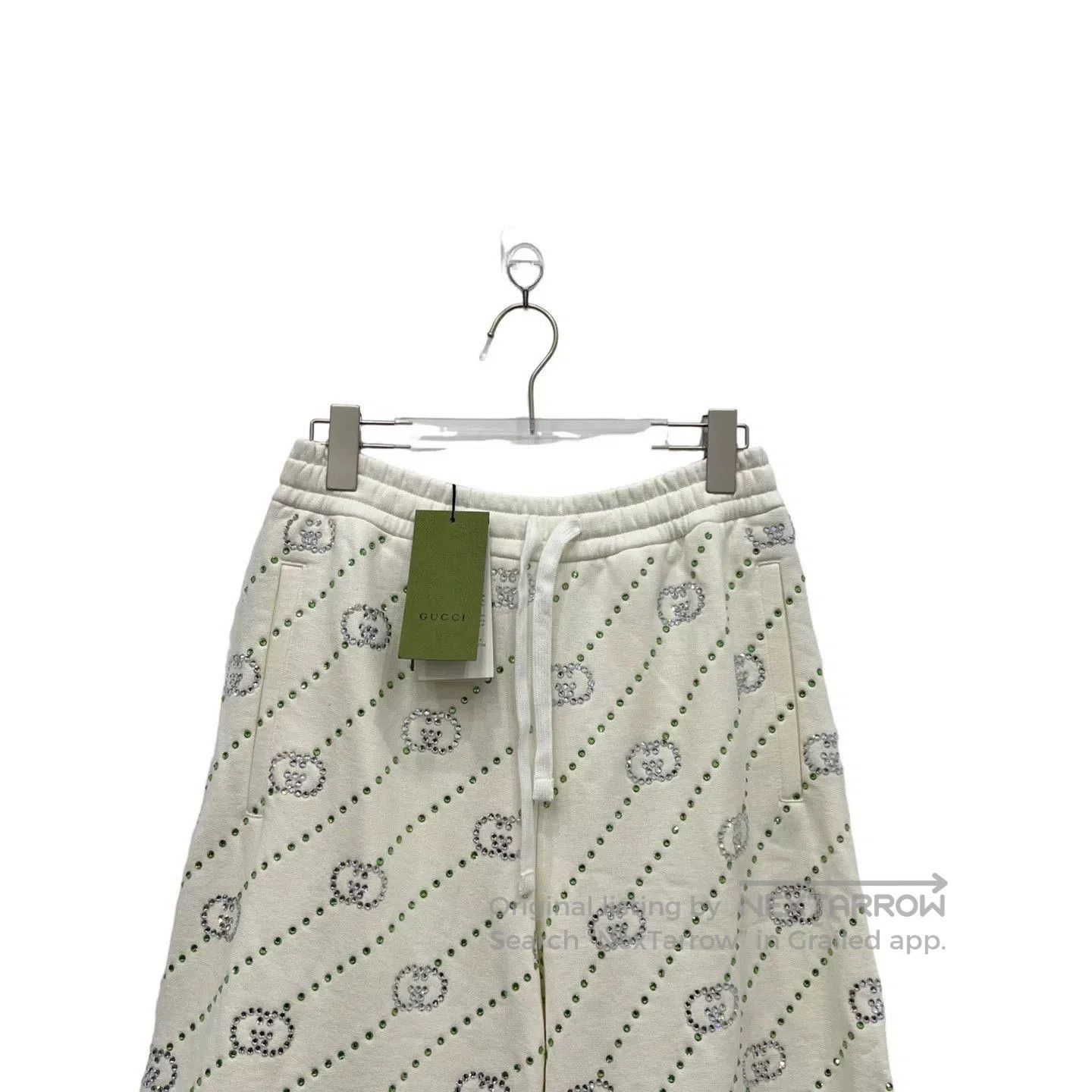 Gucci Gucci Logo Rhinestone White Shorts. Size 22" - 4 Thumbnail