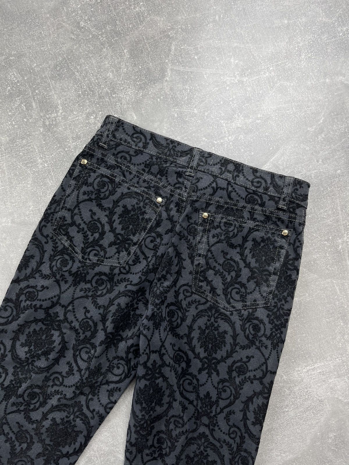 Just Cavalli Roberto Cavalli Archives Damask Baroque Pattern Pants 2000s Size 28" / US 6 / IT 42 - 5 Thumbnail