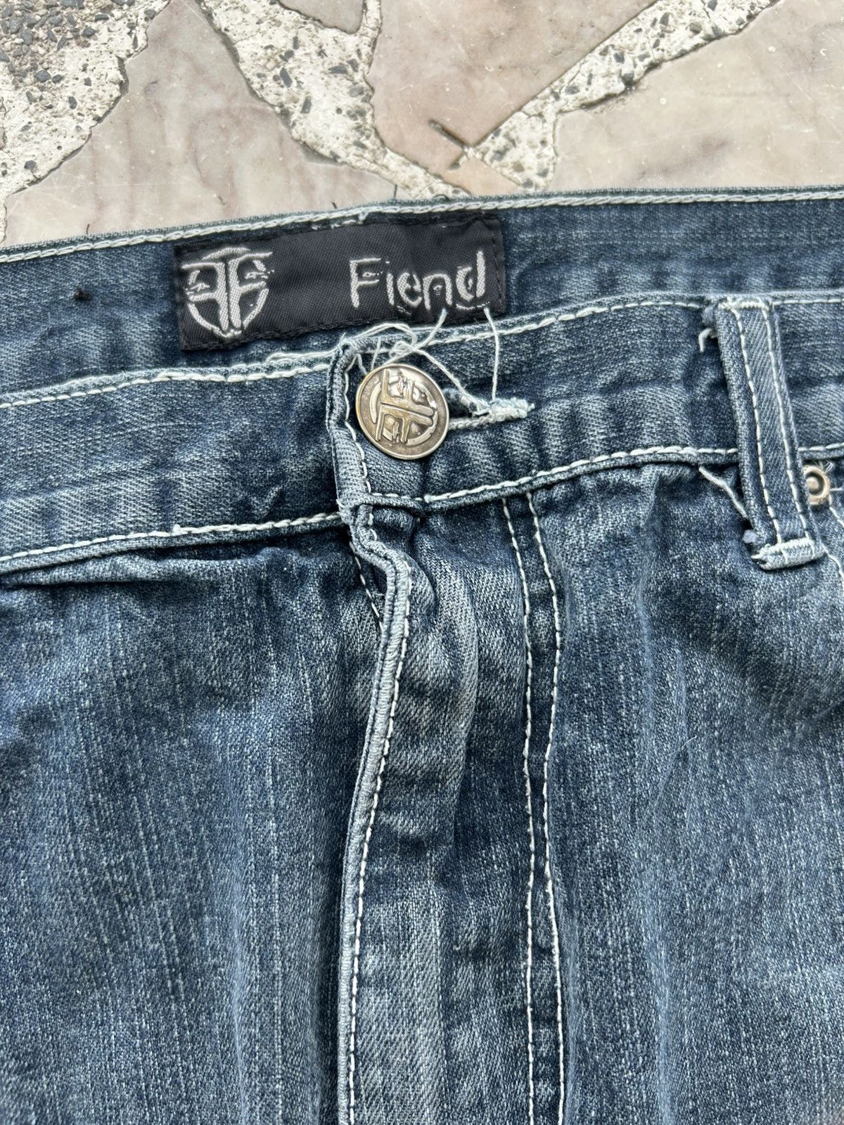 Japanese Brand Fiend Jorts Japan Assymetrical Denim Size US 37 - 5 Thumbnail