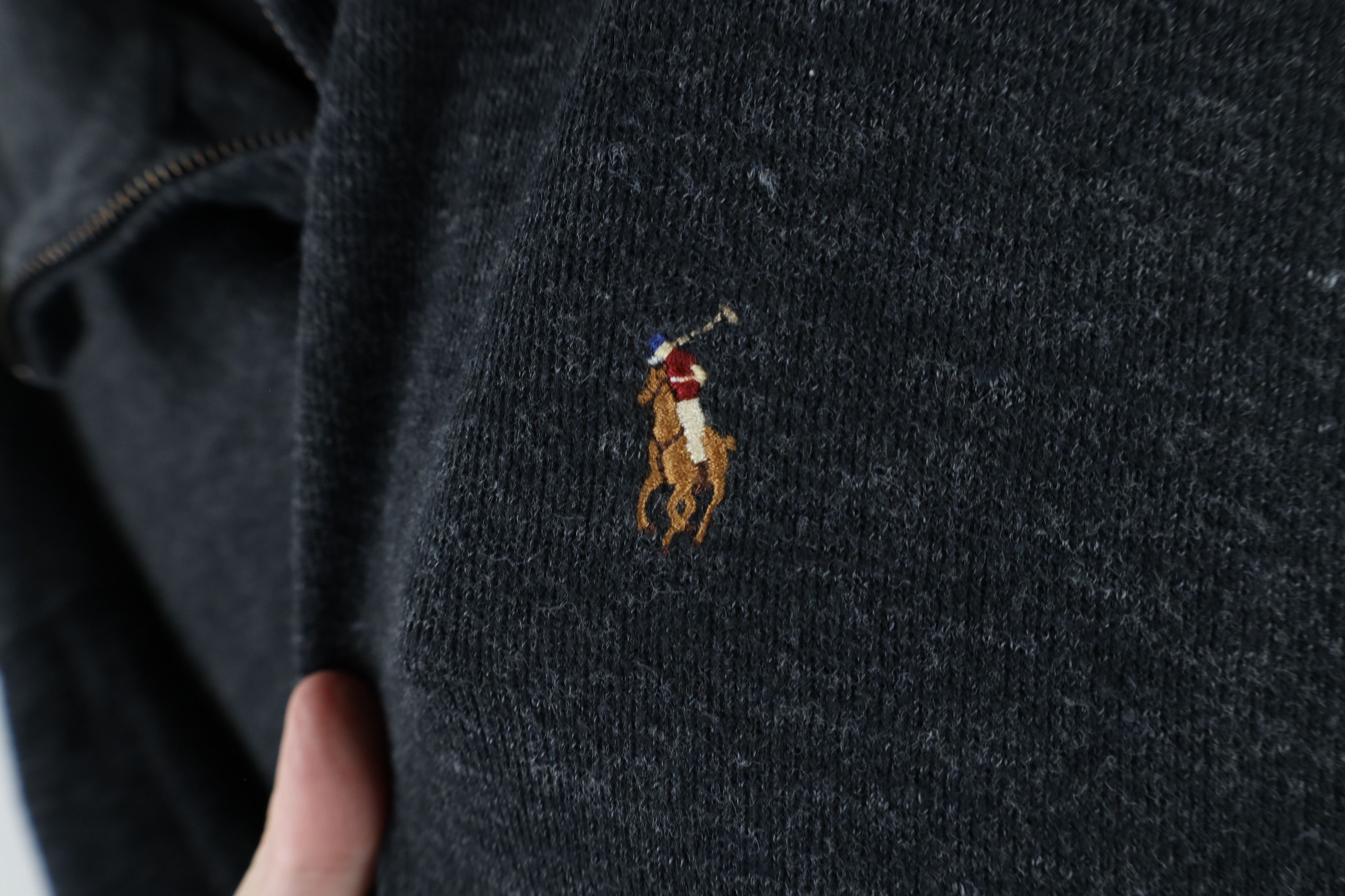 Ralph Lauren × Vintage Ralph Lauren Cotton Ribbed Knit Half Zip Pullover Sweater Size ONE SIZE - 4 Thumbnail