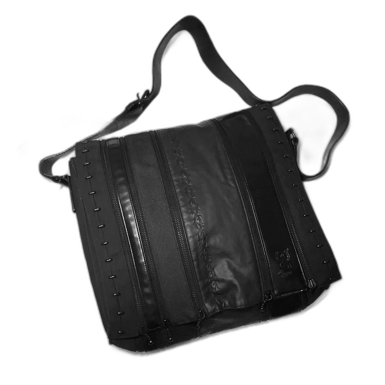 Jean Paul Gaultier Dragon Pattern Crossbody Bag in Black, Men's