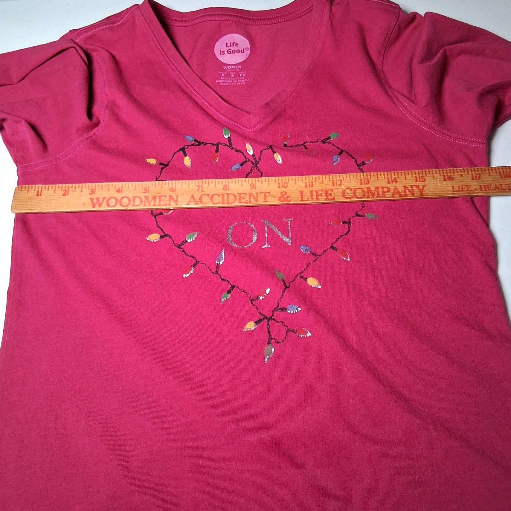 Life is Good Life is Good Shirt Women S Pink Shine On Christmas Diwali Festive String Lights Love Good Vibes T-Shirt Size S / US 4 / IT 40 - 3 Thumbnail
