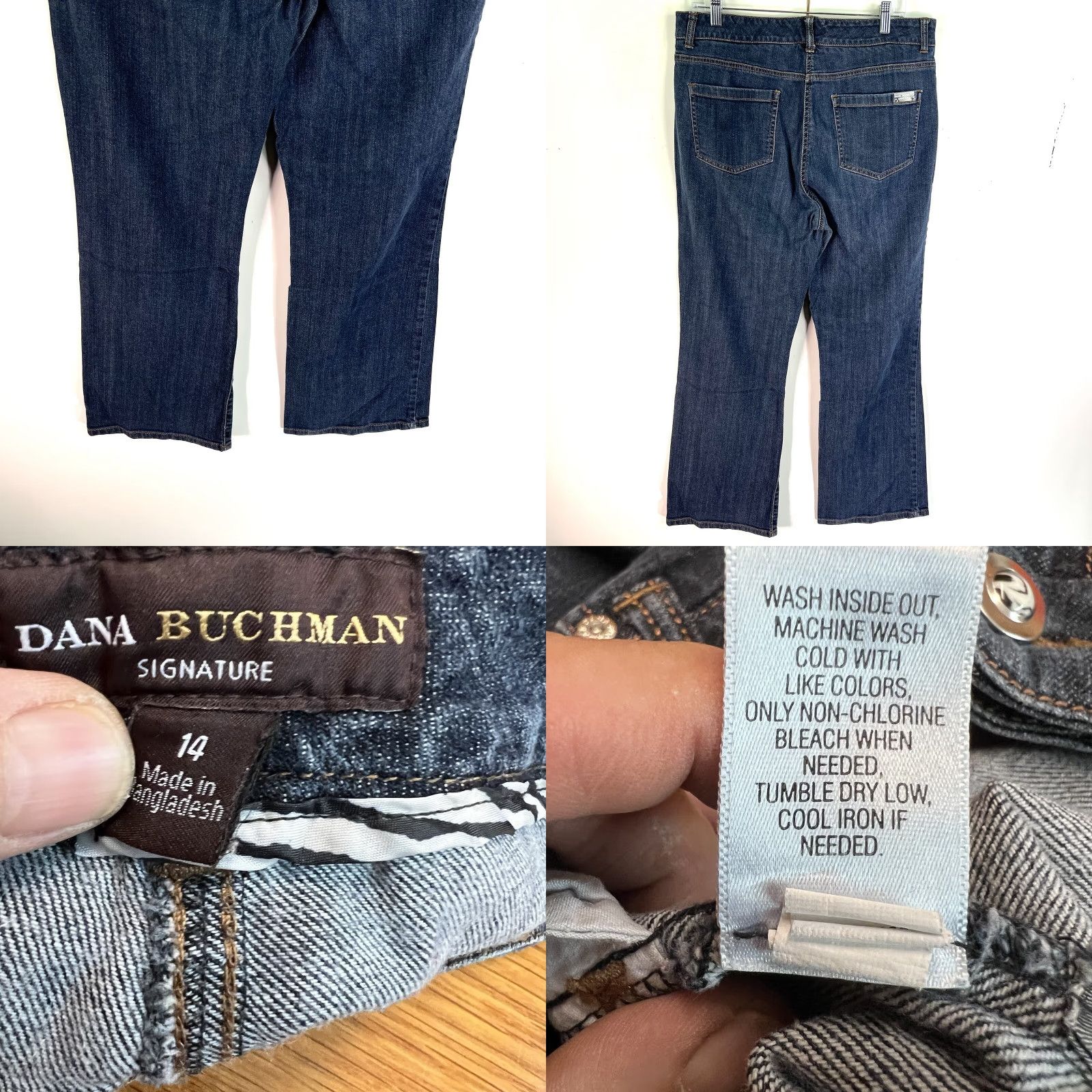 Vintage Dana Buchman Signature Denim Jeans Women 14 Blue 36X30 Straight Leg Pocket Comfort Stretch Denim Jeans Womens Size 36" / US 14 / IT 50 - 8 Thumbnail