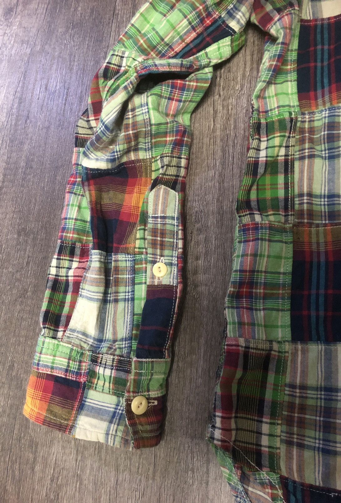 Flannel × Vintage VINTAGE BACK NUMBER PATCHWORK FLANNEL LONG SLEEVE SHIRT Size US XL / EU 56 / 4 - 11 Thumbnail