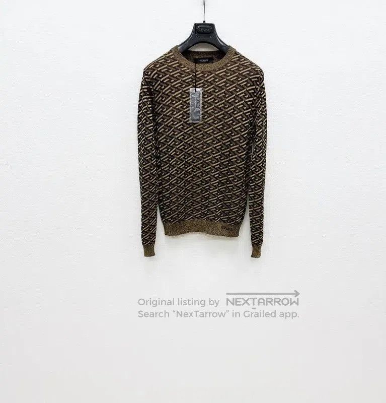 Versace Versace Brown Long Sleeve Sweater for Men . Size US L / EU 52-54 / 3 - 1 Thumbnail