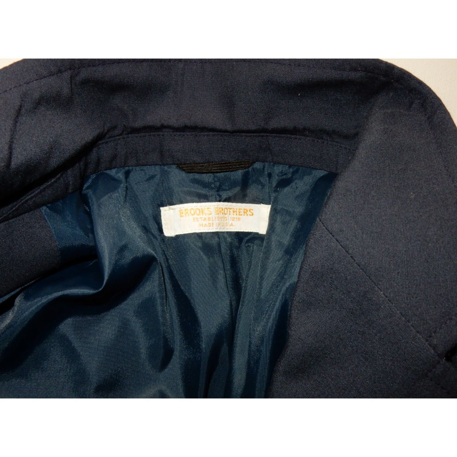 Brooks Brothers VTG Brooks Brothers Blazer Sport Coat Jacket Men 45L Wool Blue 3 Button Single Vent 3 Buttons Blazer Mens Jacket 40? Size 48R - 6 Thumbnail
