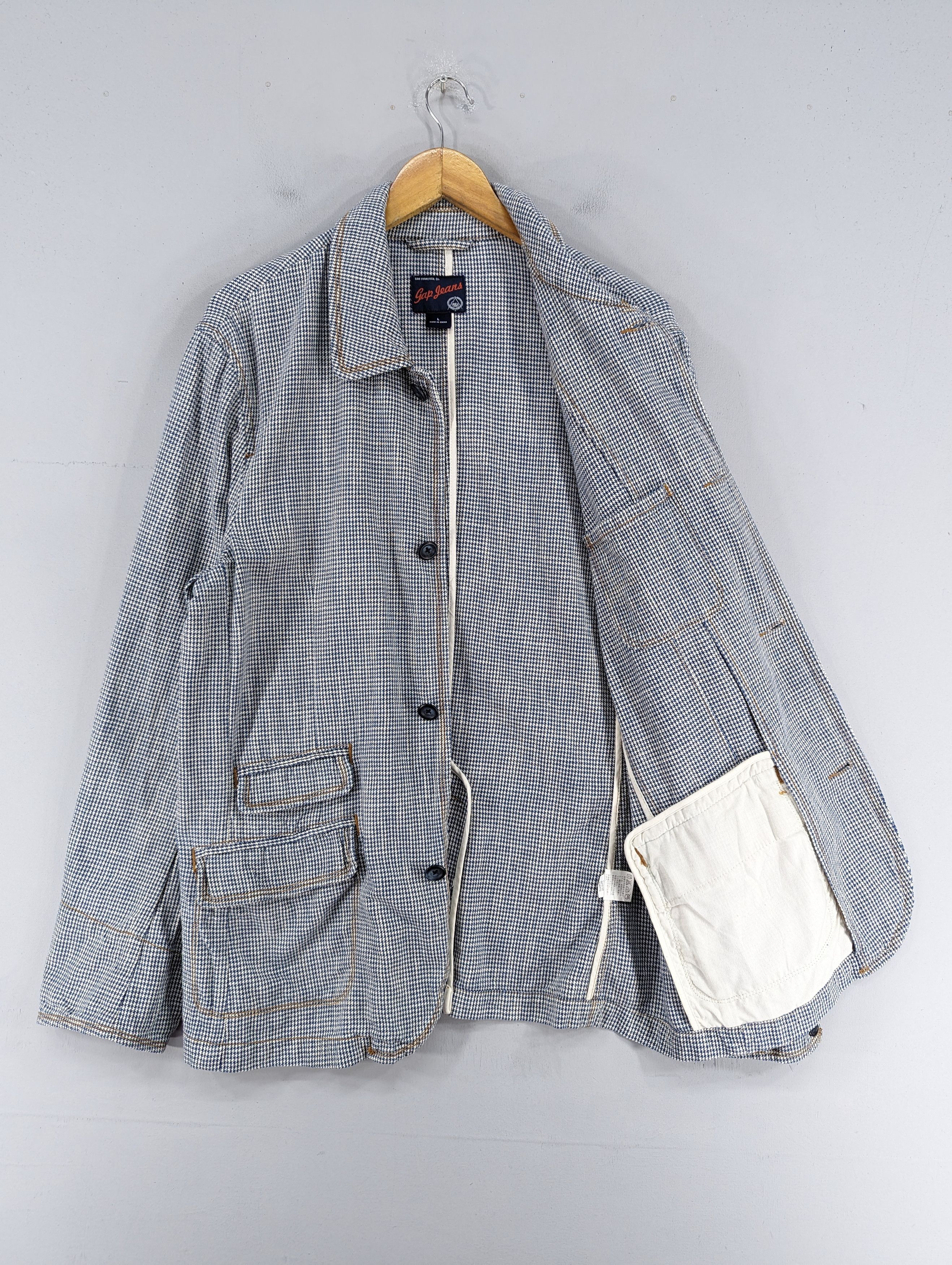 Gap Gap Jeans Houndstooth Cotton Coat Jacket Size US L / EU 52-54 / 3 - 8 Thumbnail