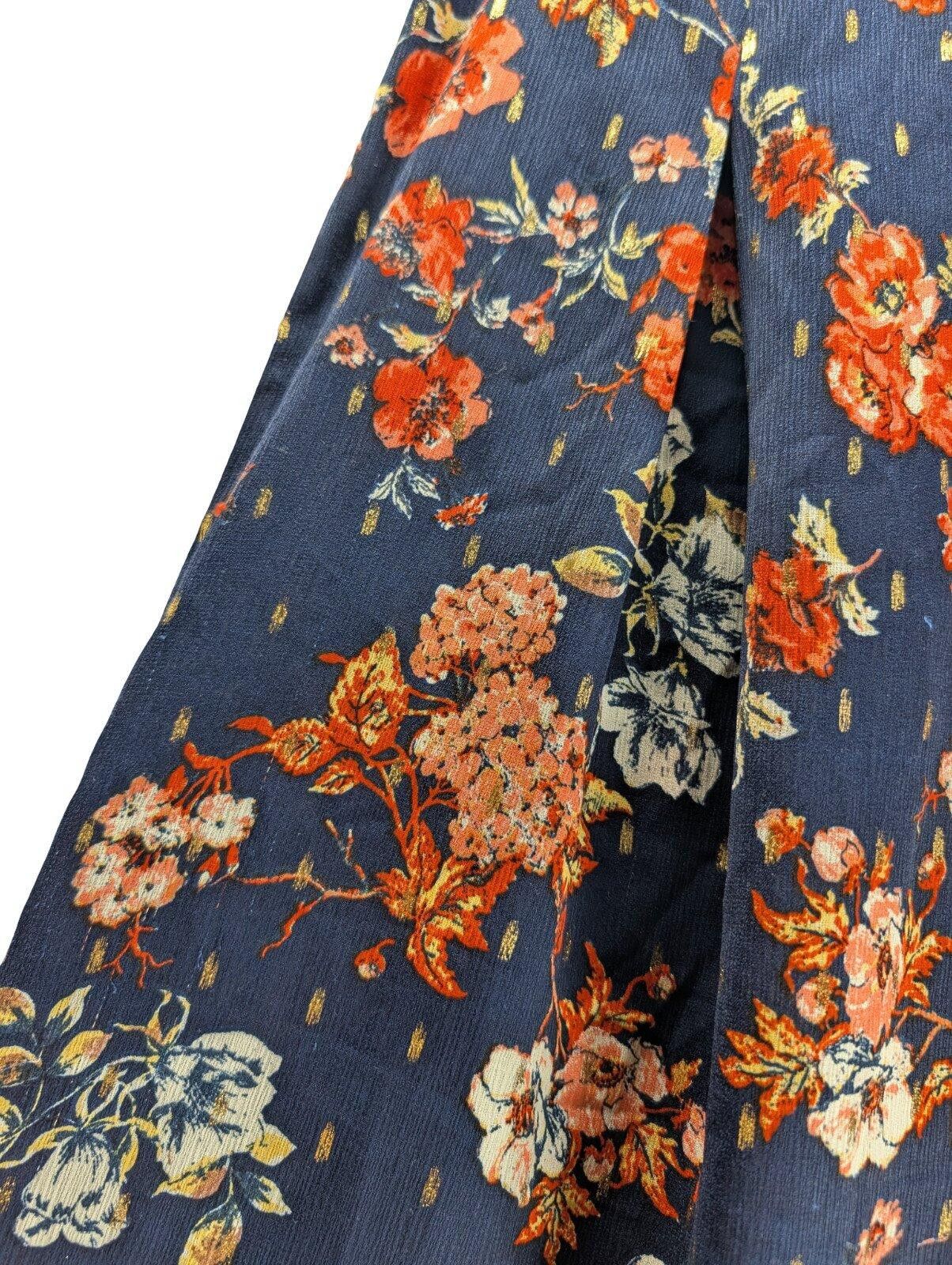Other A.Calvin by Flying Tomato Maxi Pants Small Floral Print Navy Size 28" / US 6 / IT 42 - 3 Thumbnail