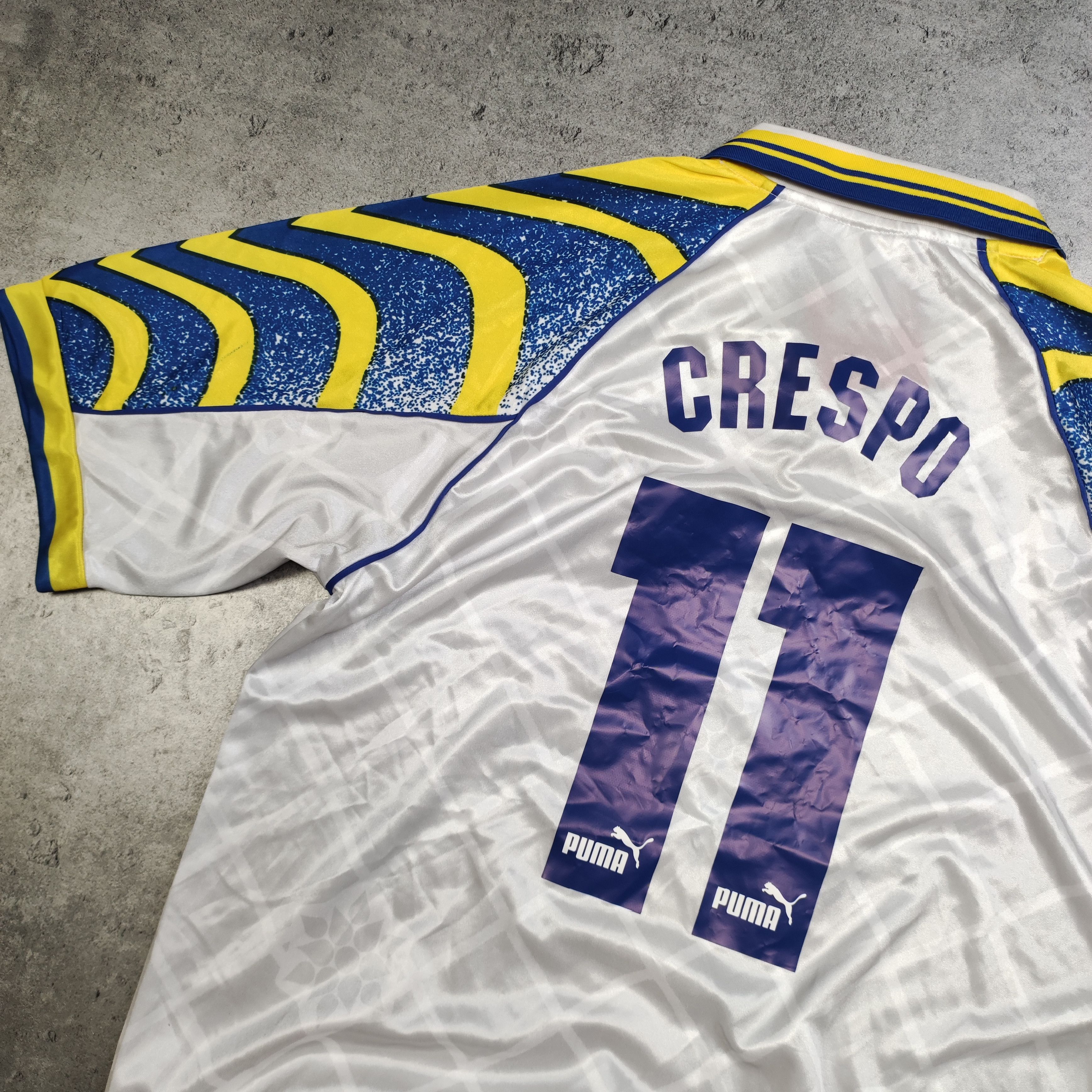 Vintage Vintage RARE 1995 Home Parma FC #11 Crespo Football Kit Size US XL / EU 56 / 4 - 10 Thumbnail