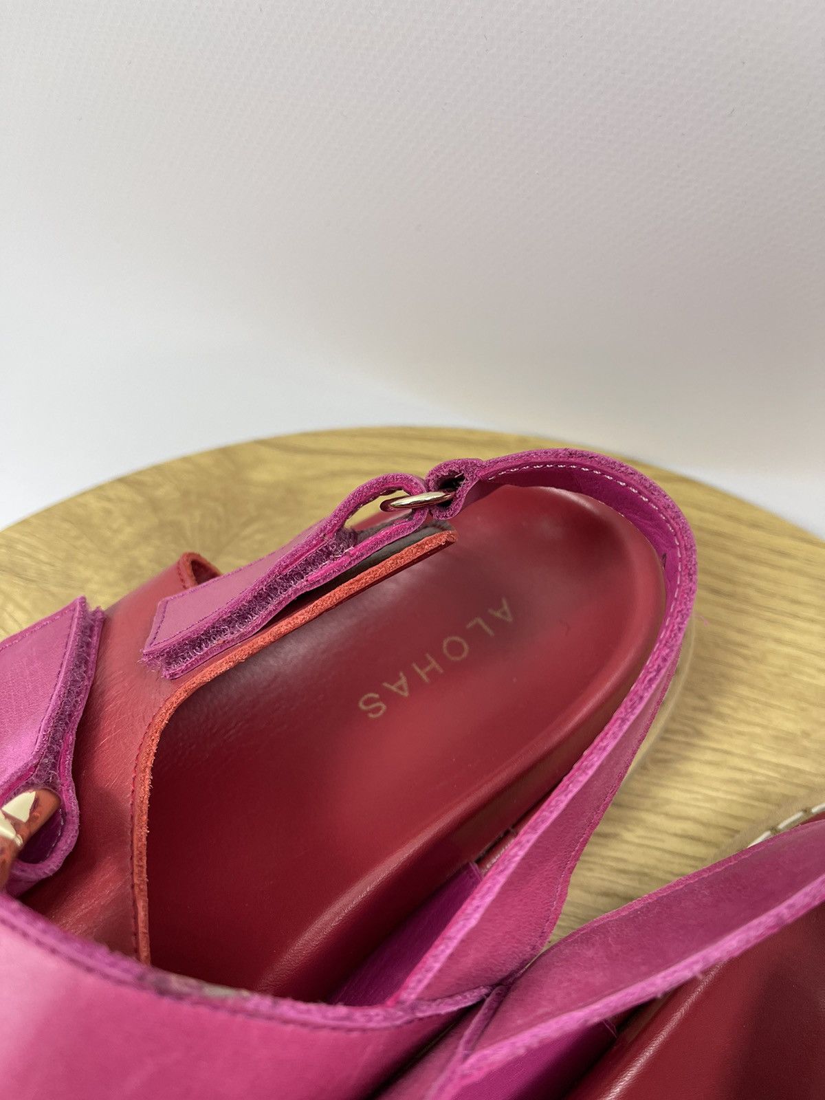 ALOHAS ALOHAS Harper Pink Leather Sandals Brand Flat Shoes 42 EU Size US 12 / IT 42 - 4 Thumbnail