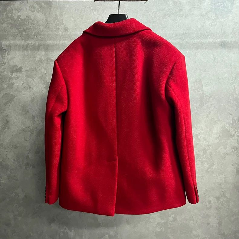Prada Prada Show red wool triangle logo jacket 2501-Nextarrow Size US M / EU 48-50 / 2 - 5 Thumbnail