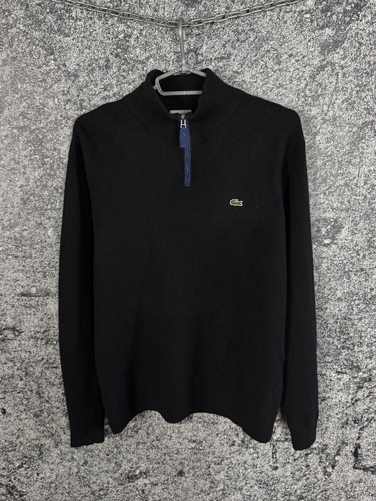 Lacoste Men’s Lacoste Wool Sweater 1/4 Zip Pullover Black Size 6 Size US XL / EU 56 / 4 - 1 Thumbnail