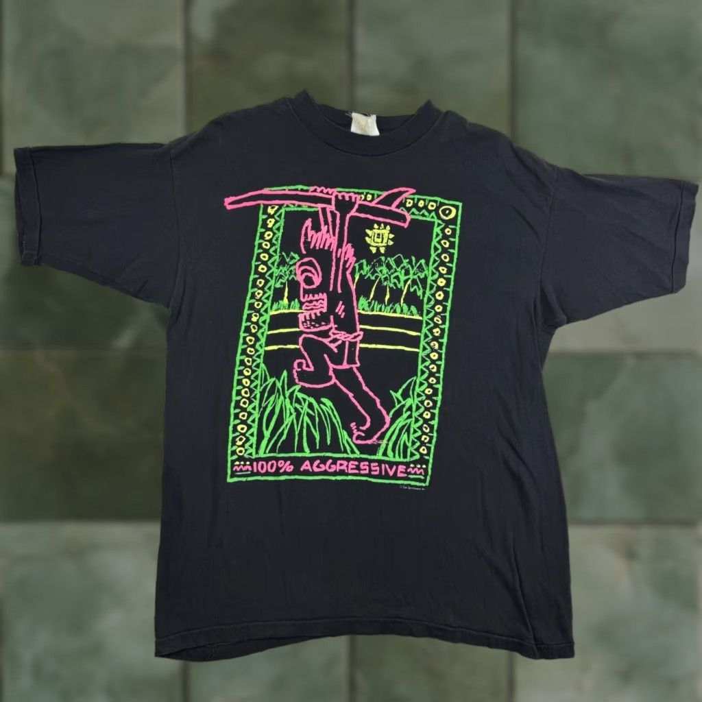 Sunray Sportswear VINTAGE Tribals T-Shirt Men Large Black 90s Graphic Tee Tribal Theme Size US L / EU 52-54 / 3 - 1 Thumbnail