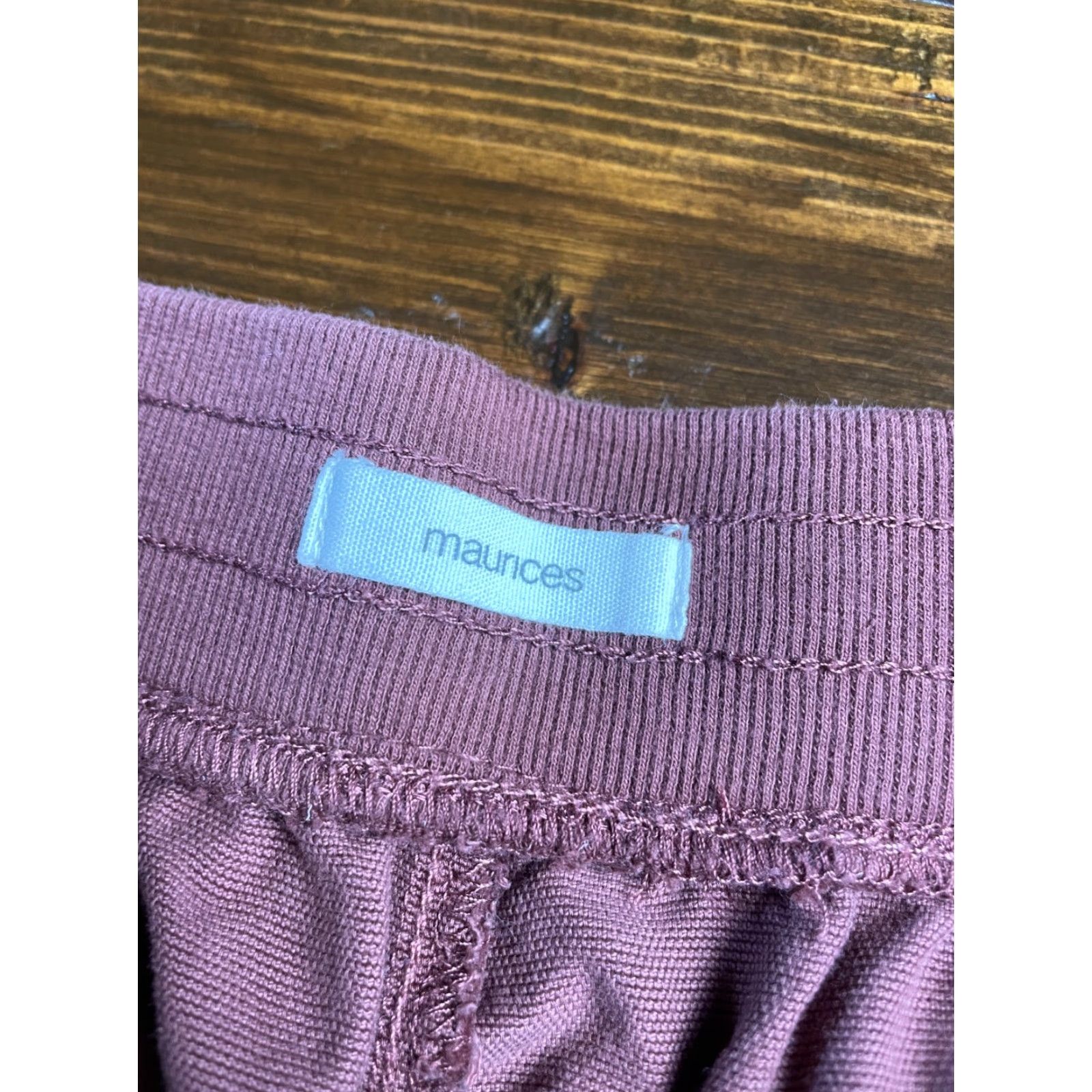 Vintage Maurices Pants Womens 14 Dark Pink Sweatpants Tie Front Flat Front Regular Inseam 28.5in Size 36" / US 14 / IT 50 - 3 Thumbnail