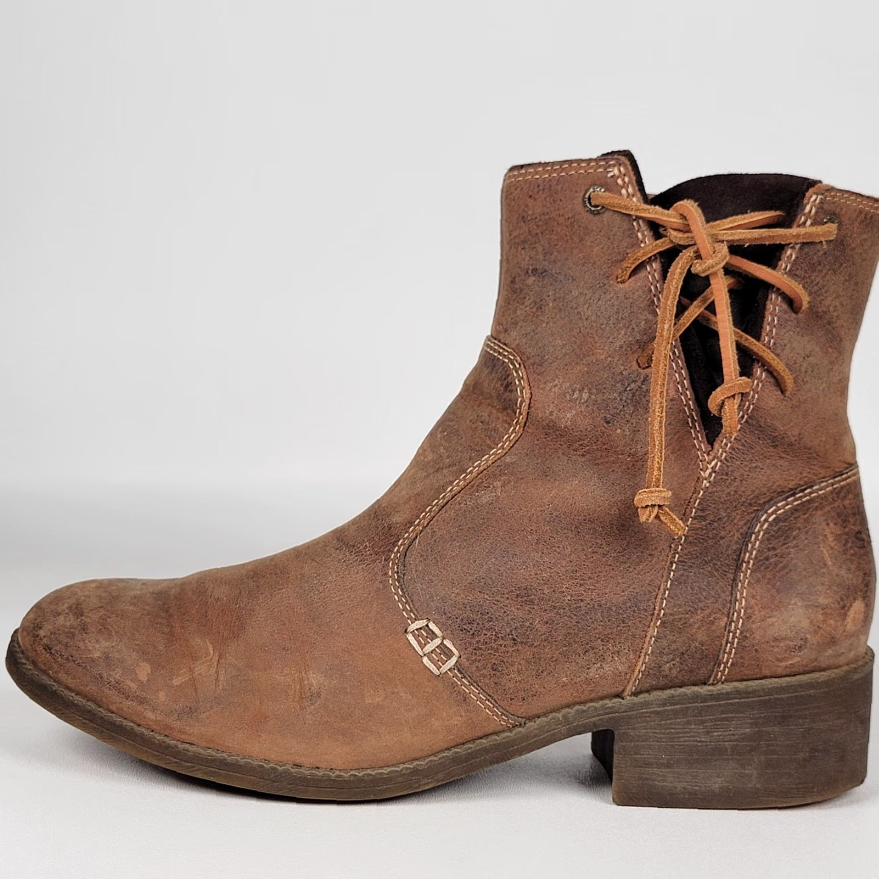 Sperry Sperry Top-Sider Boots Women's Burnished Leather Juniper Glyn Brown Zip 11 Bootie Casual Travel Workwear Size US 11 / IT 41 - 6 Thumbnail