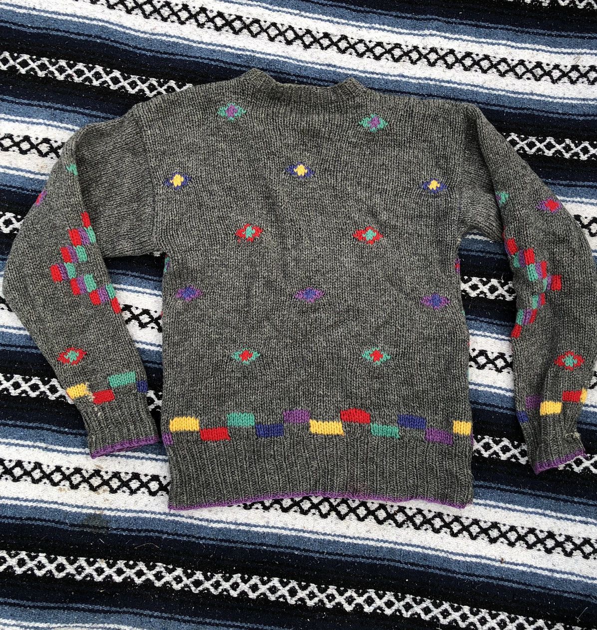 Handmade × Vintage Vintage thunderbird aztec Shetland Wool Shawl Sweater Size US S / EU 44-46 / 1 - 6 Thumbnail