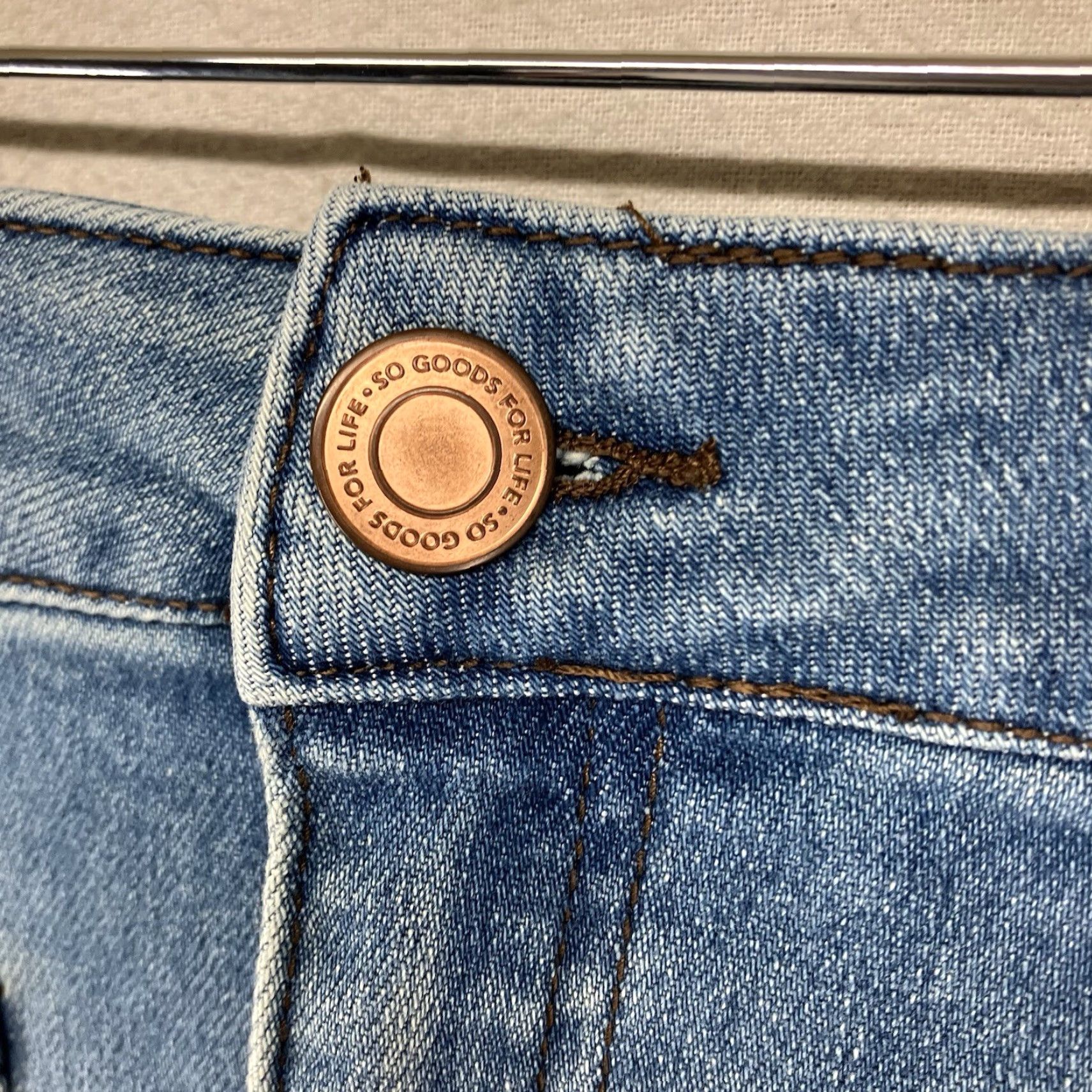 Denime SO Shortie Hi-Rise Denim Shorts Cuffed Med Wash Blue Pockets Junior Size 3/26 Size 26" / US 2 / IT 38 - 7 Thumbnail