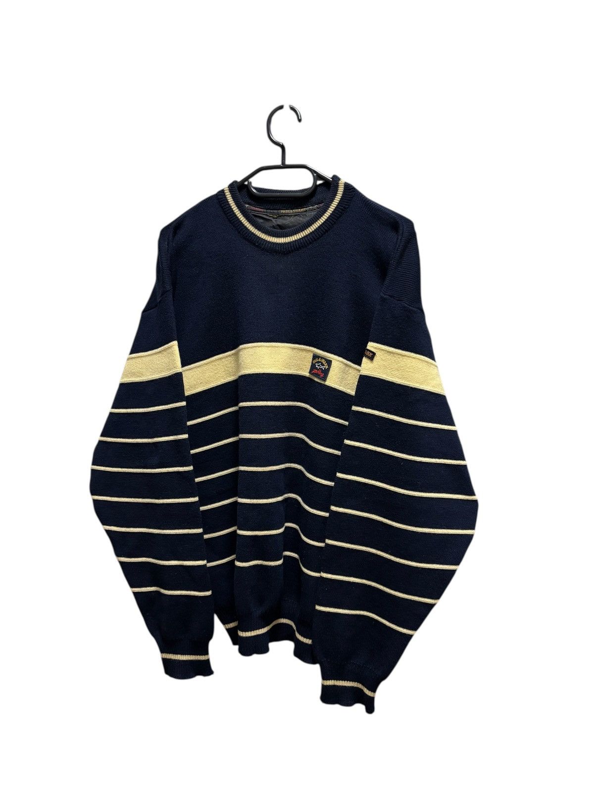 Paul & Shark Paul Shark Sweater Wool Crewneck Striped Italy Designer Size US L / EU 52-54 / 3 - 1 Thumbnail
