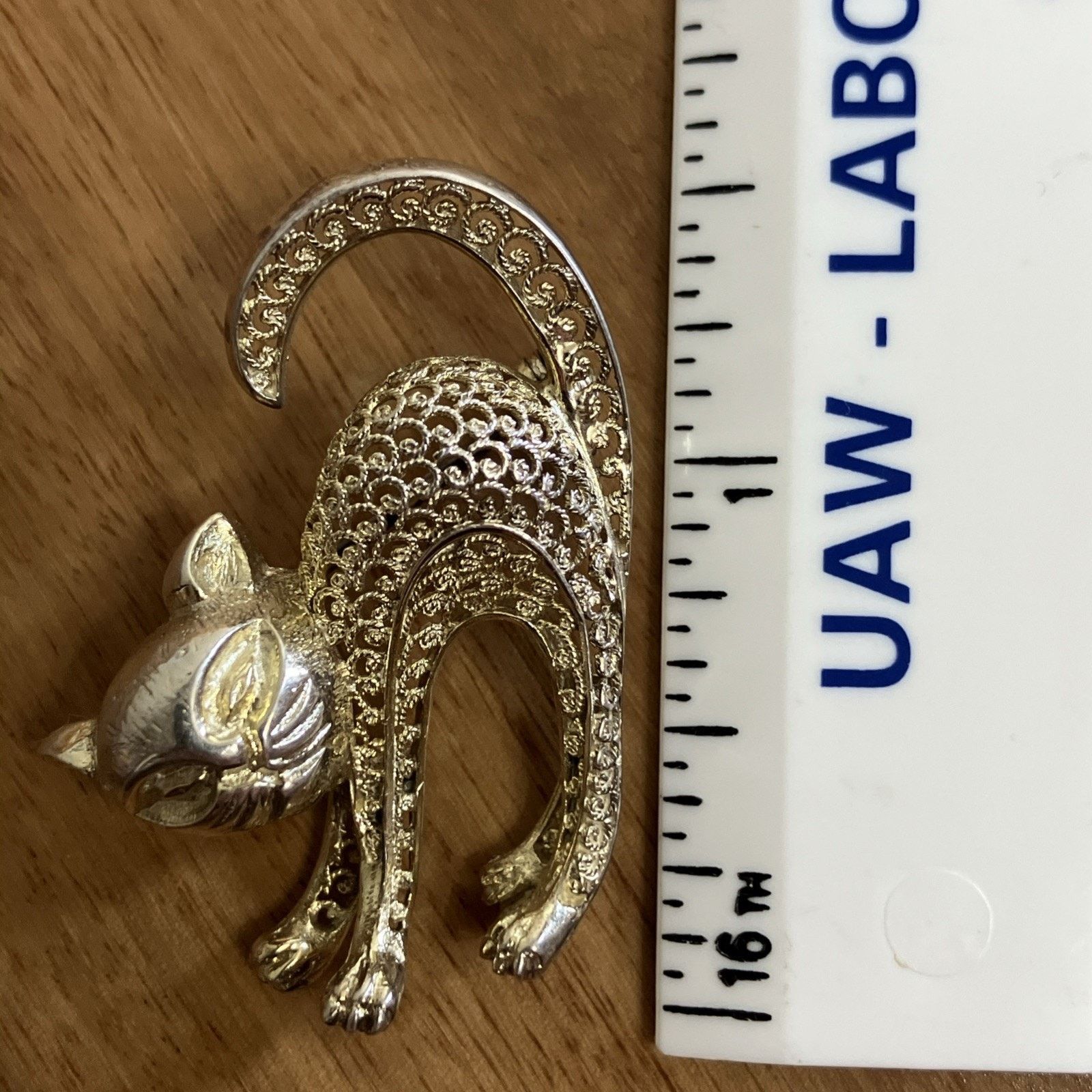 Other Vtg Scaredy Cat Sterling Silver Filigree Brooch Pin Germany Size ONE SIZE - 19 Thumbnail