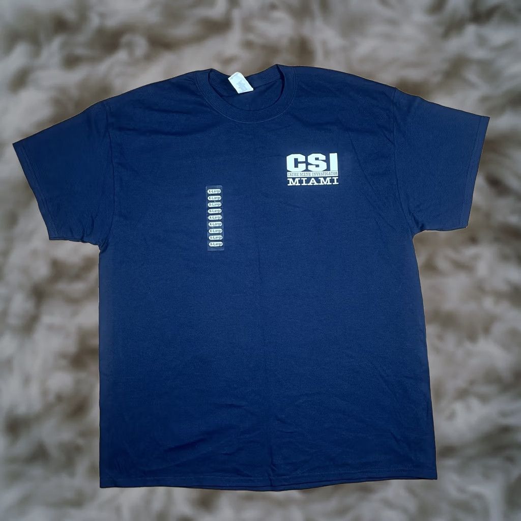 Gildan Gildan T-Shirt Mens XL Extra Large CrewNeck Short Sleeve Heavy Cotton CSI Miami Blue Classic Logo Summer Men’s T-Shirt XS? Size US XL / EU 56 / 4 - 1 Thumbnail