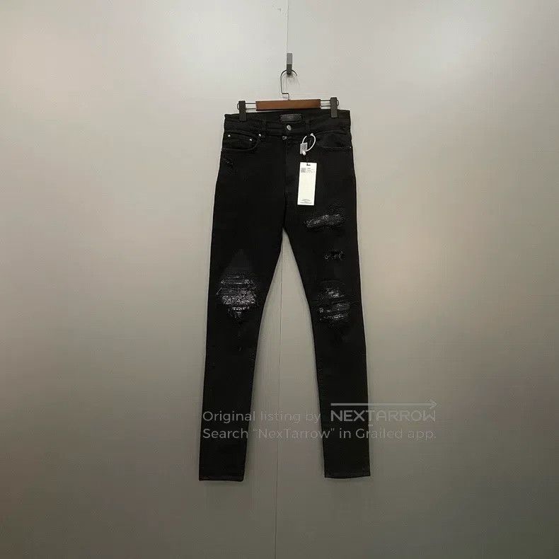 Amiri Amiri Size 31 Black ripped denim trousers Size US 31 - 1 Thumbnail