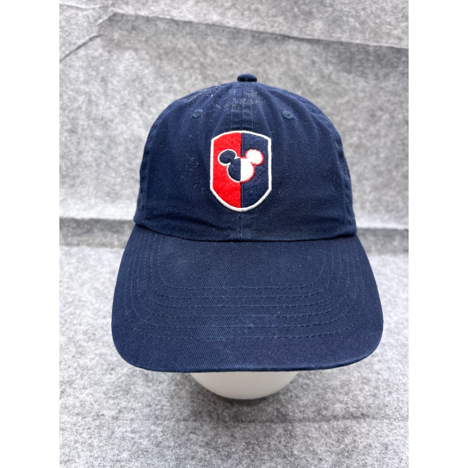 Disney VINTAGE Disney Mickey World Hat Cap Strap Back Adult Blue 100% Cotton Baseball Cap Unisex Adults Adjustable Twill, USA, 80s 90s Mickey Mouse Mens Size ONE SIZE - 2 Thumbnail