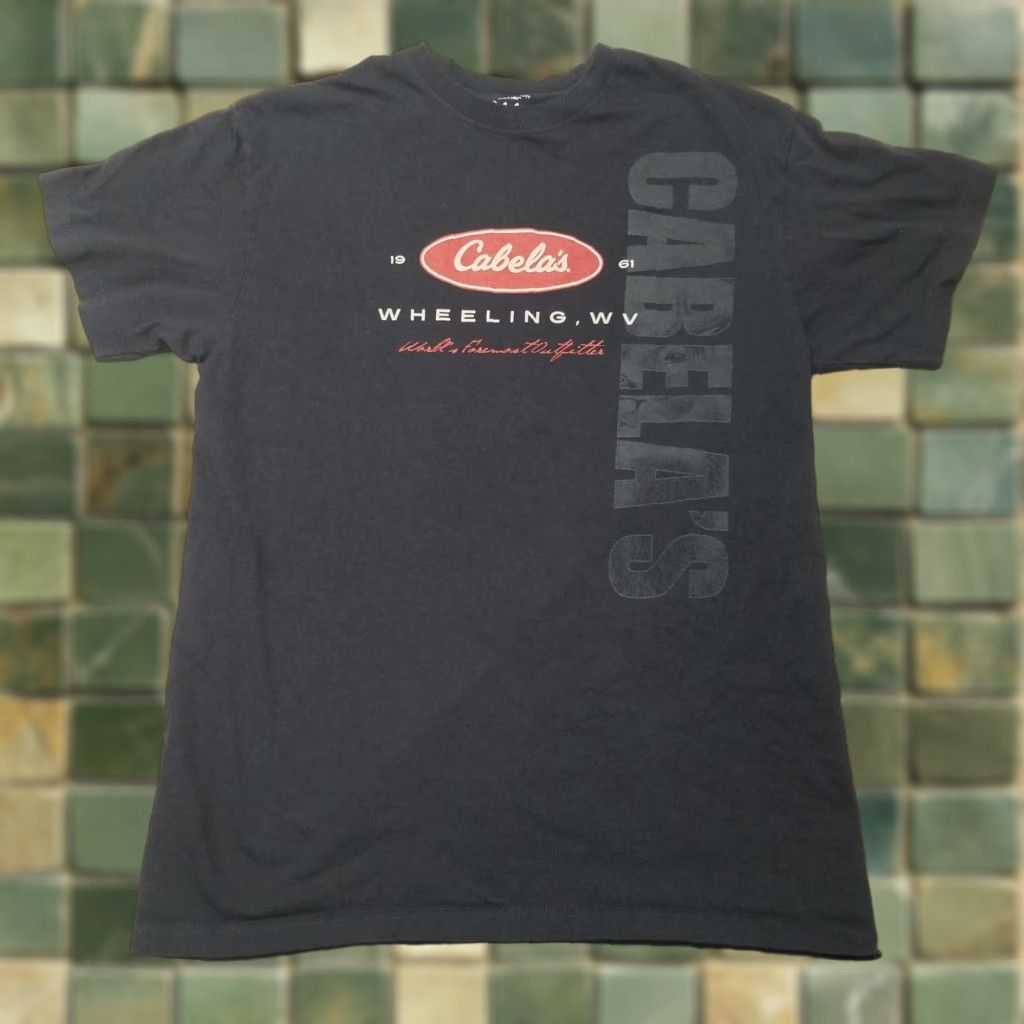 Vintage Cabela's Crewneck Shirt Mens M Black Short Sleeve Wheeling WV Logo Tee Size US M / EU 48-50 / 2 - 1 Thumbnail