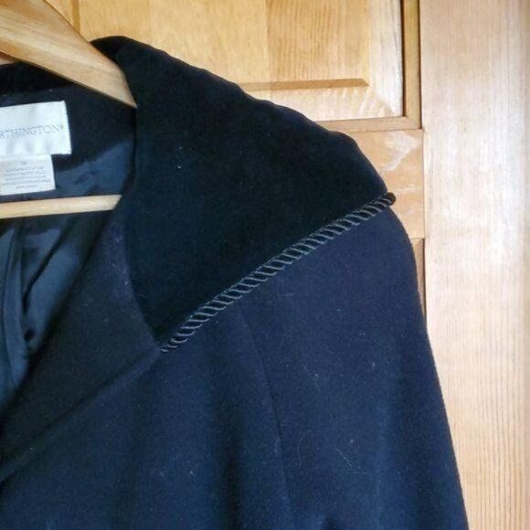 Worthington Worthington Black Wool Heavy Velvet Hooded Lined Button Sz. Size M / US 6-8 / IT 42-44 - 3 Thumbnail