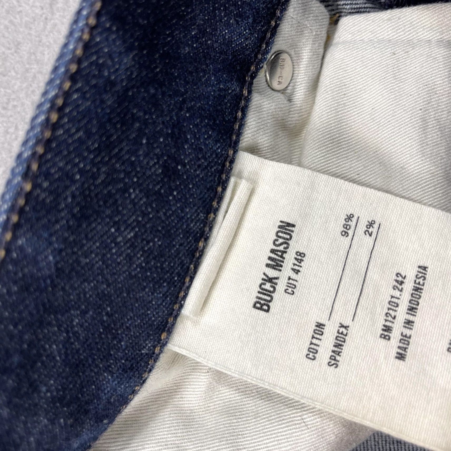 Buck Mason Buck Mason Jeans Mens 30x34 Maverick Slim 14 Oz Raw Denim Stretch Straight Blue Size US 30 / EU 46 - 4 Thumbnail
