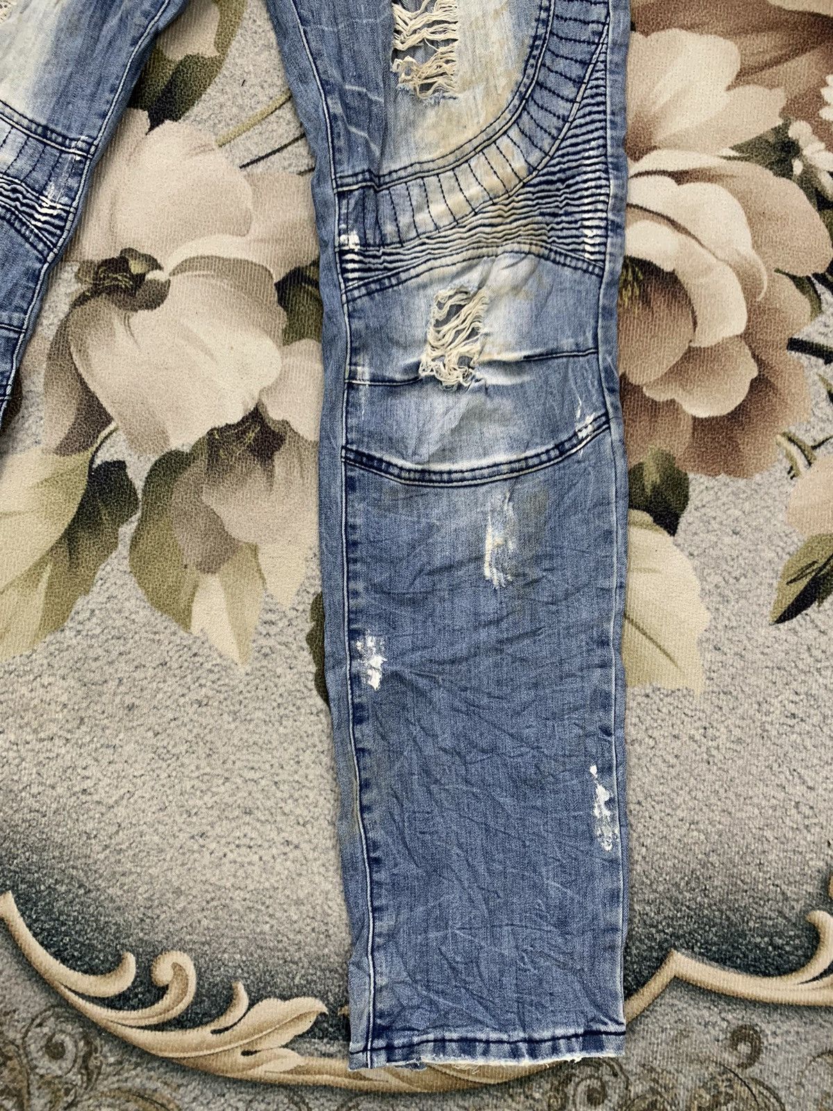 Japanese Brand Distress GOLD Biker Like Denim Pant Size US 33 - 4 Thumbnail