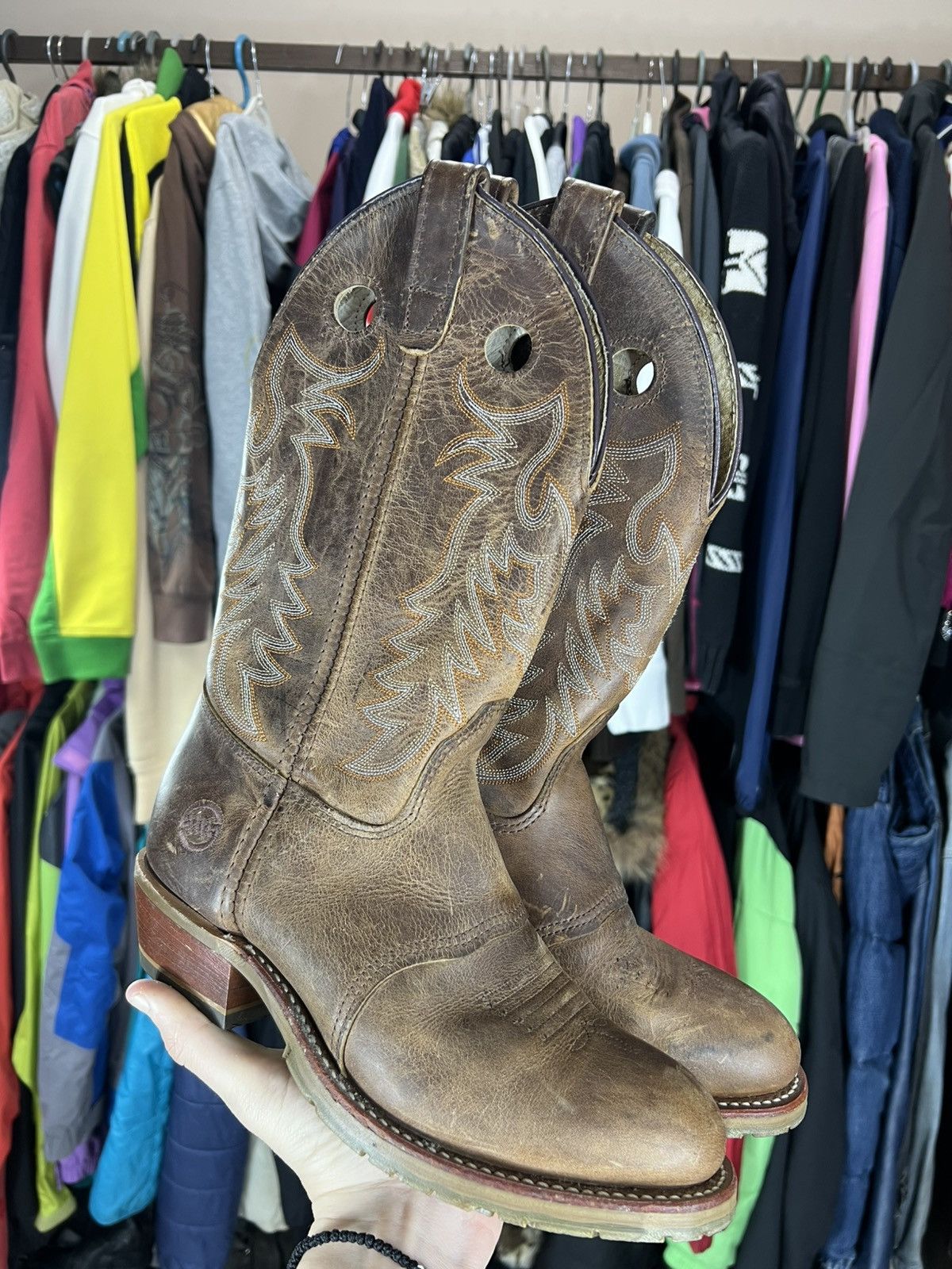 Vintage Rare Rick Owens Style Cowboy Western Leather Boots