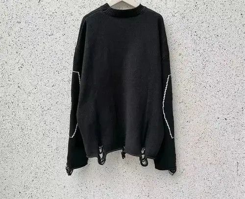 Japanese Brand Street Fashion ASK Roll Knitted Sweater Size ONE SIZE - 6 Thumbnail
