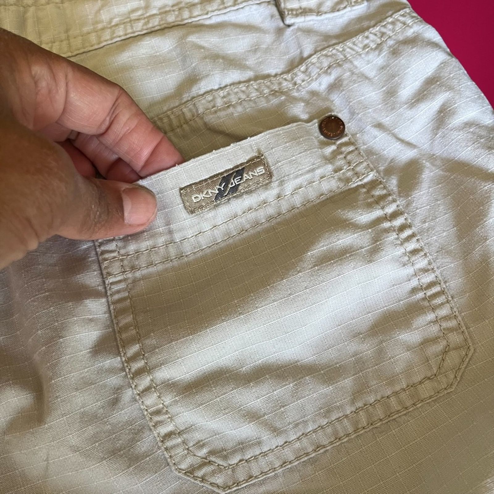 DKNY Vintage Y2K DKNY Cargo Mom Golf Shorts 100% Cotton Preppy Size 27" / US 4 / IT 40 - 6 Thumbnail